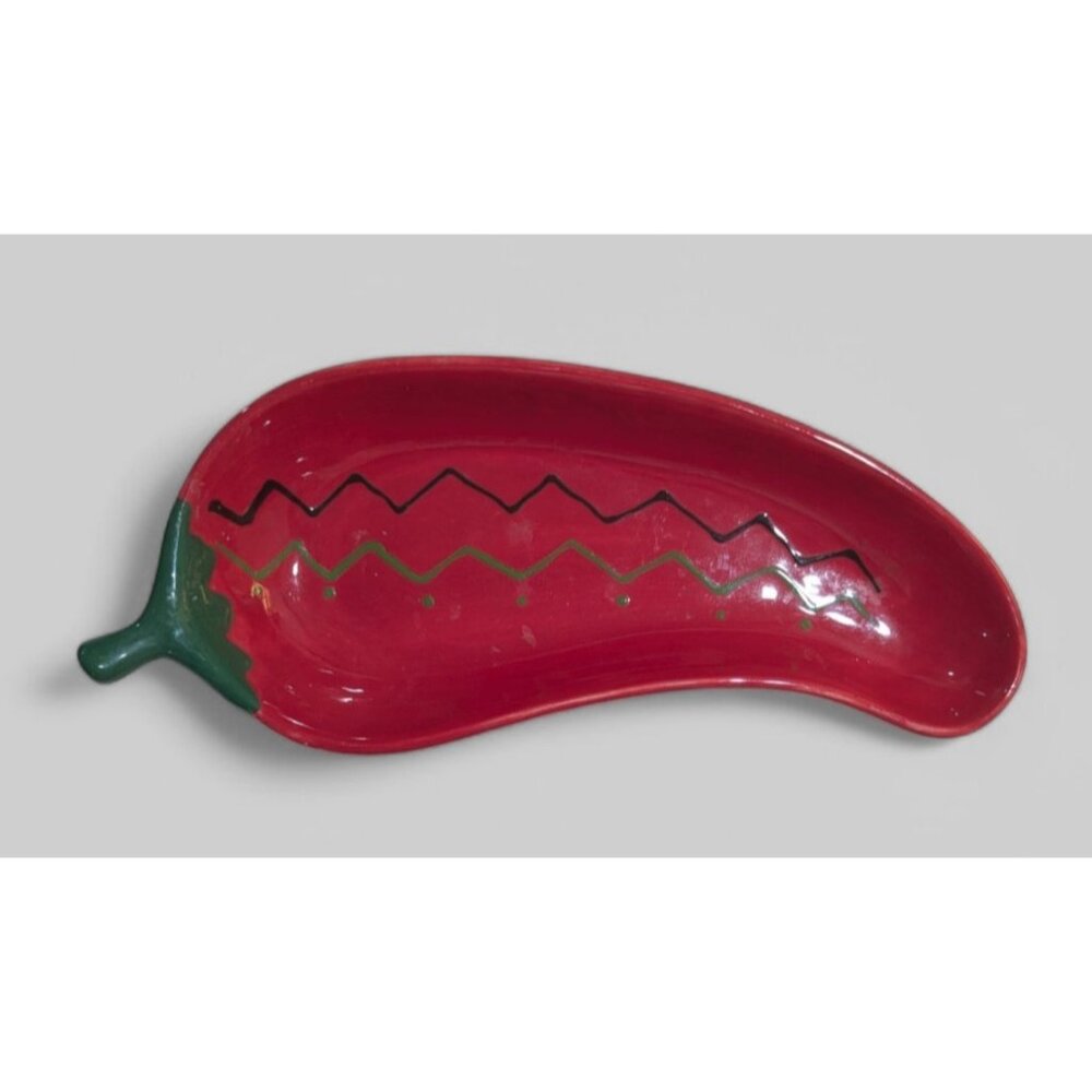 The Main Ingredients Red Hot Chili Pepper‎ Salsa Dish Trinket Plate Kitchy Retro